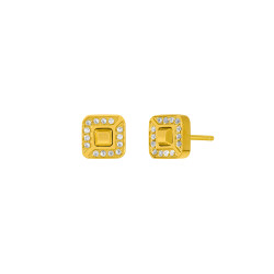 Pendientes de Hombre Marea Jewels Cuadrados Dorados
