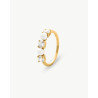 Anillo de Mujer Majorica Zirconia de Plata Dorada y Perlas