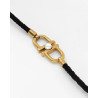 Pulsera de Cuero Majorica Equus con Estribos Dorados