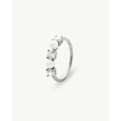 Anillo de Mujer Majorica Zirconia de Plata y Perlas