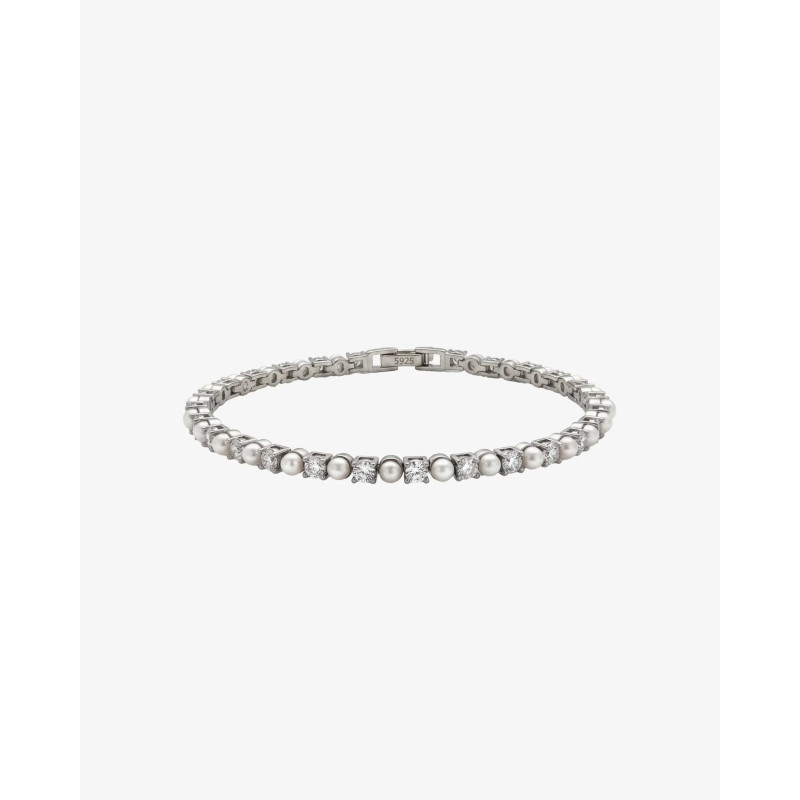 Pulsera de Mujer Majorica Éclat de Plata, Circonitas y Perlas