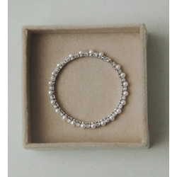 Pulsera de Mujer Majorica Éclat de Plata, Circonitas y Perlas
