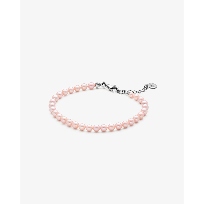 Pulsera de Mujer Majorica Lyra de Plata y Perlas Rosas