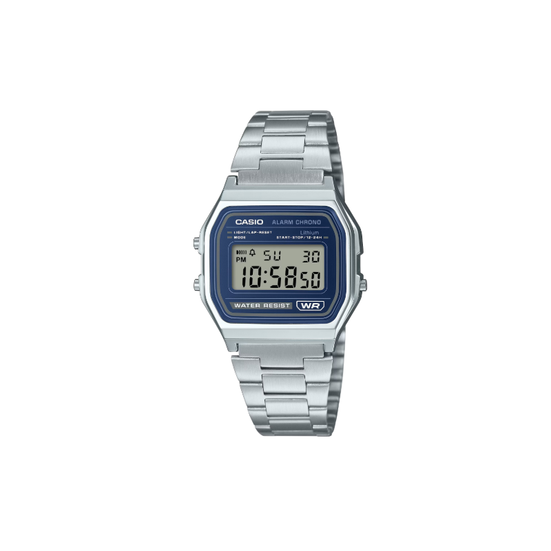 Reloj Digital Casio A158WEA-2 de Acero con Esfera Azul