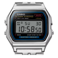 Reloj Digital Casio A159WE-1 de Acero con Caja Cuadrada
