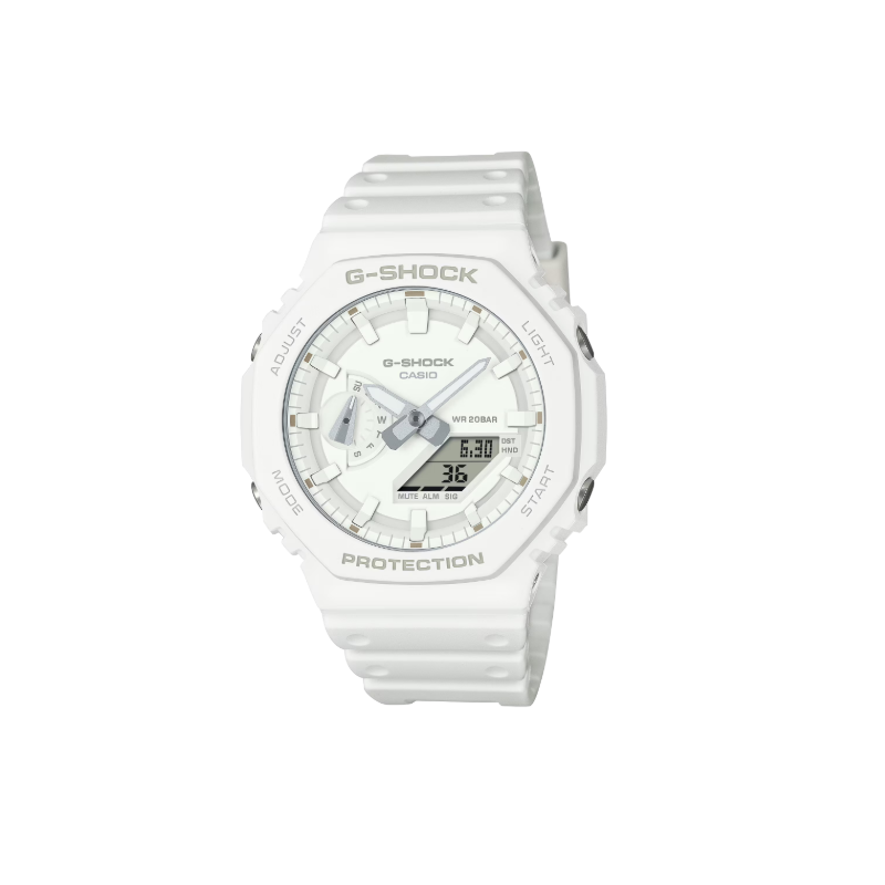 Reloj G-Shock GA-2100-7A7 Monocromático Blanco