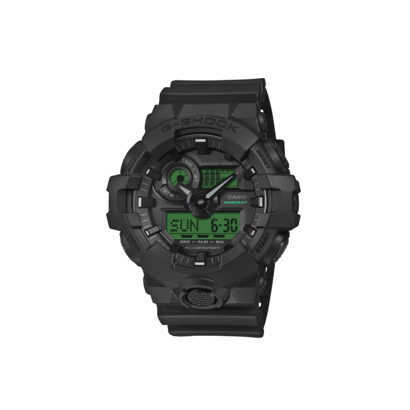 Casio G-SHOCK GA-700BEG-1A: Potencia Visual y Verde Electro