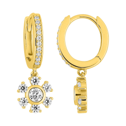 Pendientes Aros Plata Baño Oro Murat-Paris de Colgante Y05017.1