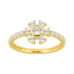 Anillo Plata Dorada Mujer Murat Paris Talla 14 Y07134.1-54 Circonitas Brillantes