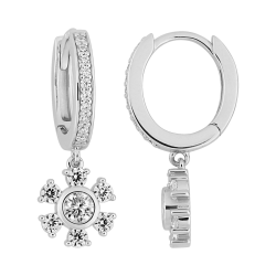 Pendientes Mujer Aro Plata con Circonitas Gran Brillo Murat-Paris 305017.1