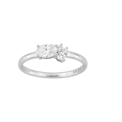 Anillo Plata 925 ml Con Brillantes Circonitas Mujer-Joven Murat-Paris 307014.1 Talla 10 o 50