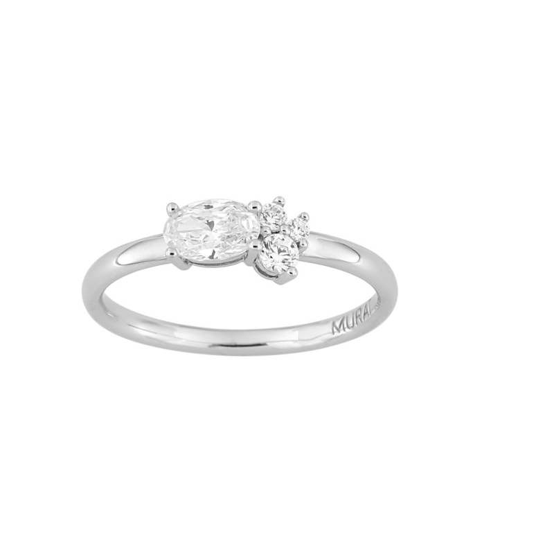 Anillo Plata 925 ml Con Brillantes Circonitas Mujer-Joven Murat-Paris 307014.1 Talla 10 o 50