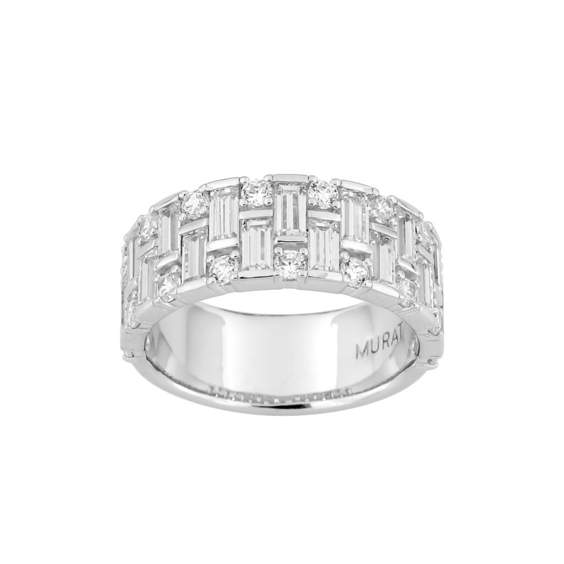 Sortija Anillo Plata Ley 925ml Murat-Paris con Circonitas Gran Brillo Talla Grande 18