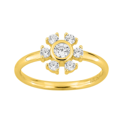 Sortija Anillo Plata Dorada Mujer Murat Paris Talla 14  Y07133.1-54 Circonitas  Brillantes