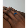 Anillo Mujer Plata de Ley con Cianita Natural y Baño de Rodio Azul Talla 16