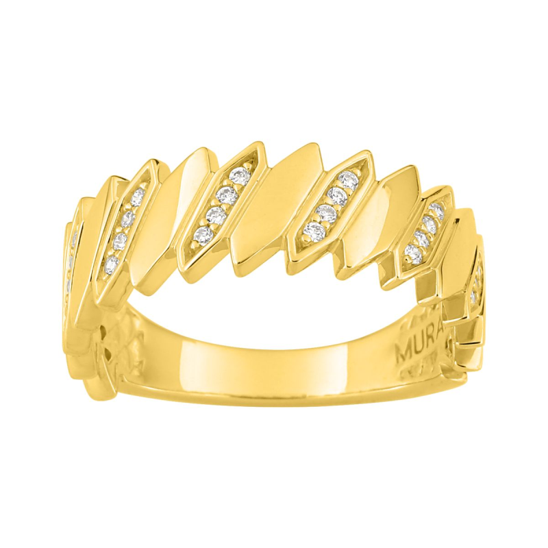 Anillo Plata Baño Oro Mujer con Circonitas Brillantes Murat-Paris 307029.1  Dorado