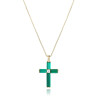 Cruz con Cadena Viceroy Plata de Ley Bañada en Oro con Ágata Verde y Topacio Blanco 2302C100-42