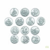 Estuche 13 Medallas Arras Matrimoniales de 2 cm en Plata de 1 Ley 925 mm