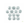 Estuche 13 Medallas Arras Matrimoniales de 2 cm en Plata de 1 Ley 925 mm