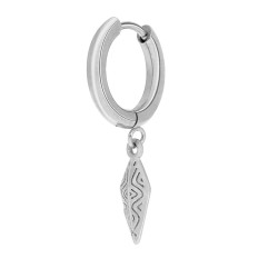 Pendiente Hombre Marea Jewels Aro con Pluma Acero Inoxidable 10 m