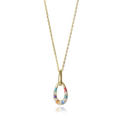 Collar Viceroy Mujer 15133C100-39 Plata de Ley Baño de Oro Circonitas Multicolor