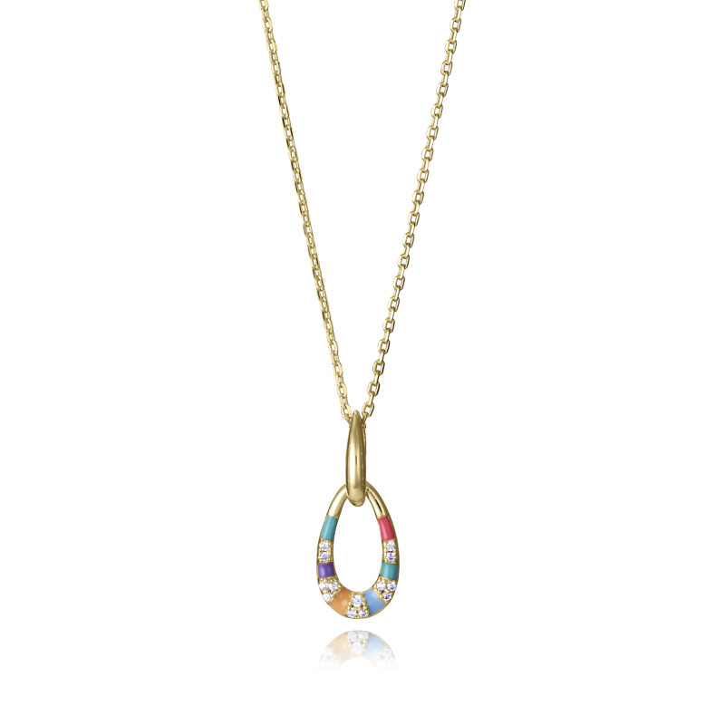 Collar Viceroy Mujer 15133C100-39 Plata de Ley Baño de Oro Circonitas Multicolor