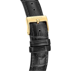 Reloj Lotus Hombre 19081/3 Square Series Acero y Cuero Negro Esfera Dorada