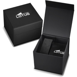 Reloj Lotus Hombre 19081/3 Square Series Acero y Cuero Negro Esfera Dorada