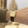 Reloj Lotus Hombre 19081/3 Square Series Acero y Cuero Negro Esfera Dorada