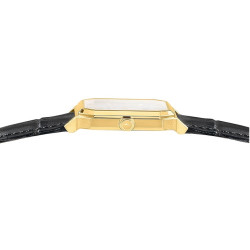 Reloj Lotus Hombre 19081/3 Square Series Acero y Cuero Negro Esfera Dorada