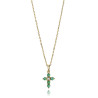 Collar Viceroy Elegant Mujer 2361C100-42 Plata de Ley Cruz Topacio Blanco y Ágata Verde