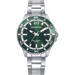 Reloj Mark Maddox Mission Hombre HM0156-66 Acero Esfera Verde 40 mm 10 ATM