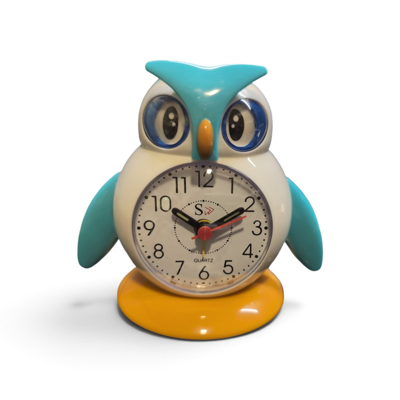Despertador Infantil Búho Analógico con Números Grandes y Alarma – Reloj Analógico para Niños