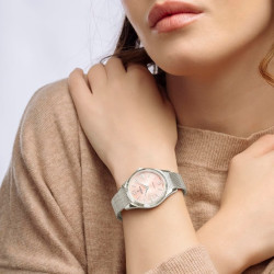 Reloj Festina Mujer Swiss Grace F20076/2 Swiss Made Cuarzo Acero Plateado Esfera Rosa 32 mm 100 m