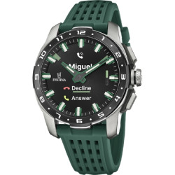 Festina Connected Full D Smartwatch Hombre Caucho Verde Pantalla AMOLED Bluetooth 5 ATM