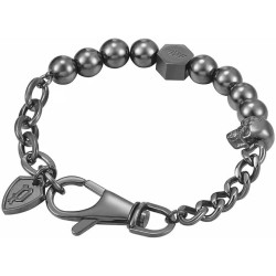Pulsera Vertex Police Hombre PEAGB2212111 Acero Gris Oscuro con Calavera y Cadenas