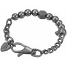Pulsera Vertex Police Hombre PEAGB2212111 Acero Gris Oscuro con Calavera y Cadenas