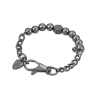 Pulsera Vertex Police Hombre PEAGB2212111 Acero Gris Oscuro con Calavera y Cadenas