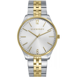 Reloj Viceroy Hombre 41185-85 Acero IP Dorado Esfera Plata 42 mm 5 ATM