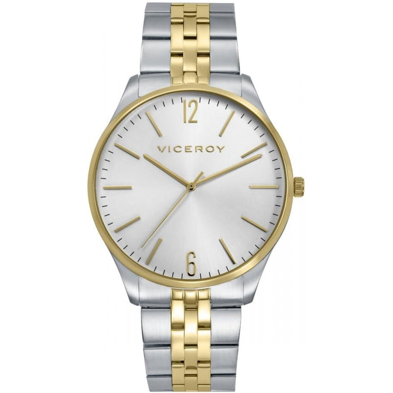 Reloj Viceroy Hombre 41185-85 Acero IP Dorado Esfera Plata 42 mm 5 ATM