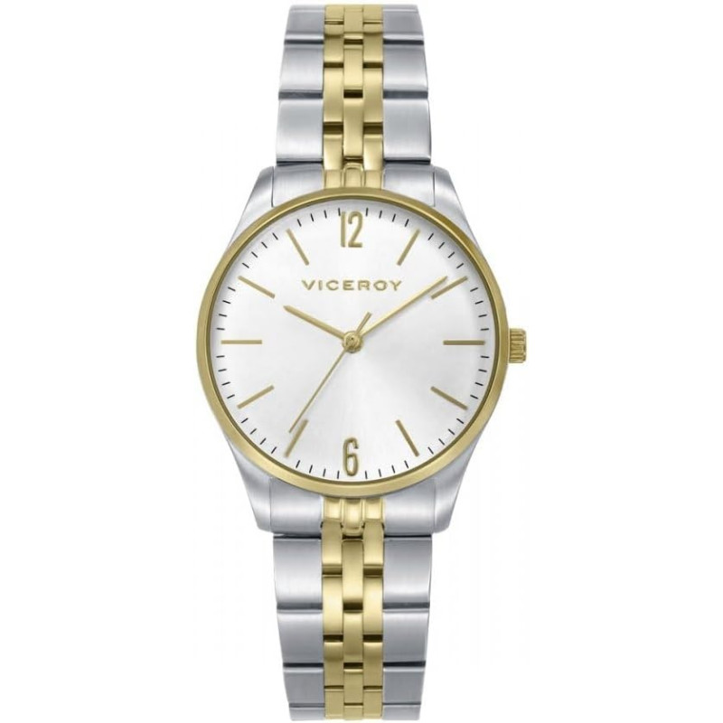 Reloj Viceroy Mujer 41174-85 Acero Bicolor IP Dorado Esfera Blanca 32 mm 5 ATM