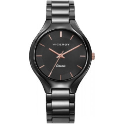 Reloj Viceroy Mujer 41172-57 Cerámica Negra Esfera Negra Oro Rosa 32 mm 5 ATM