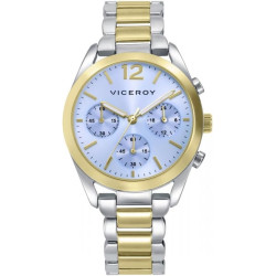 Reloj Viceroy Mujer 41170-35 Acero IP Dorado Esfera Azul Cronógrafo 32 mm 5 ATM